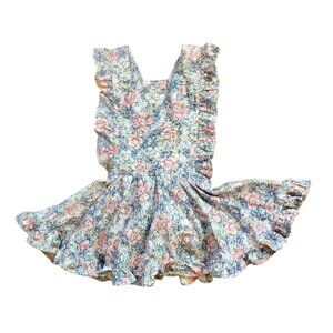 Numi Pink & Blue Floral Pinafore 3T